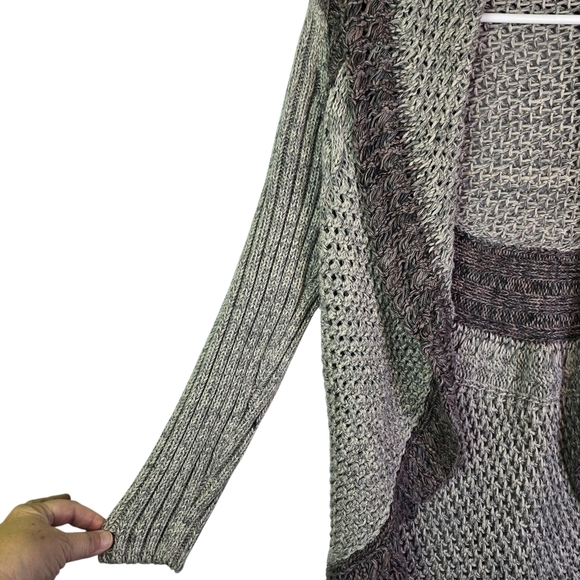 Cabi Women's Shadow Circle Gray Loose Knit Cotton 910 Cardigan Medium Open Front - Picture 3 of 16